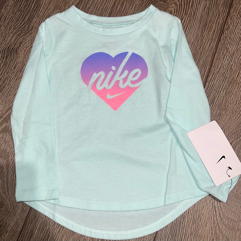 Nike Blue Long Sleeve Tee with Heart Logo